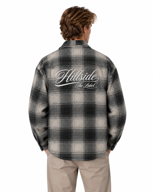 Cursive Check Flannel Blouse Black Pre Order