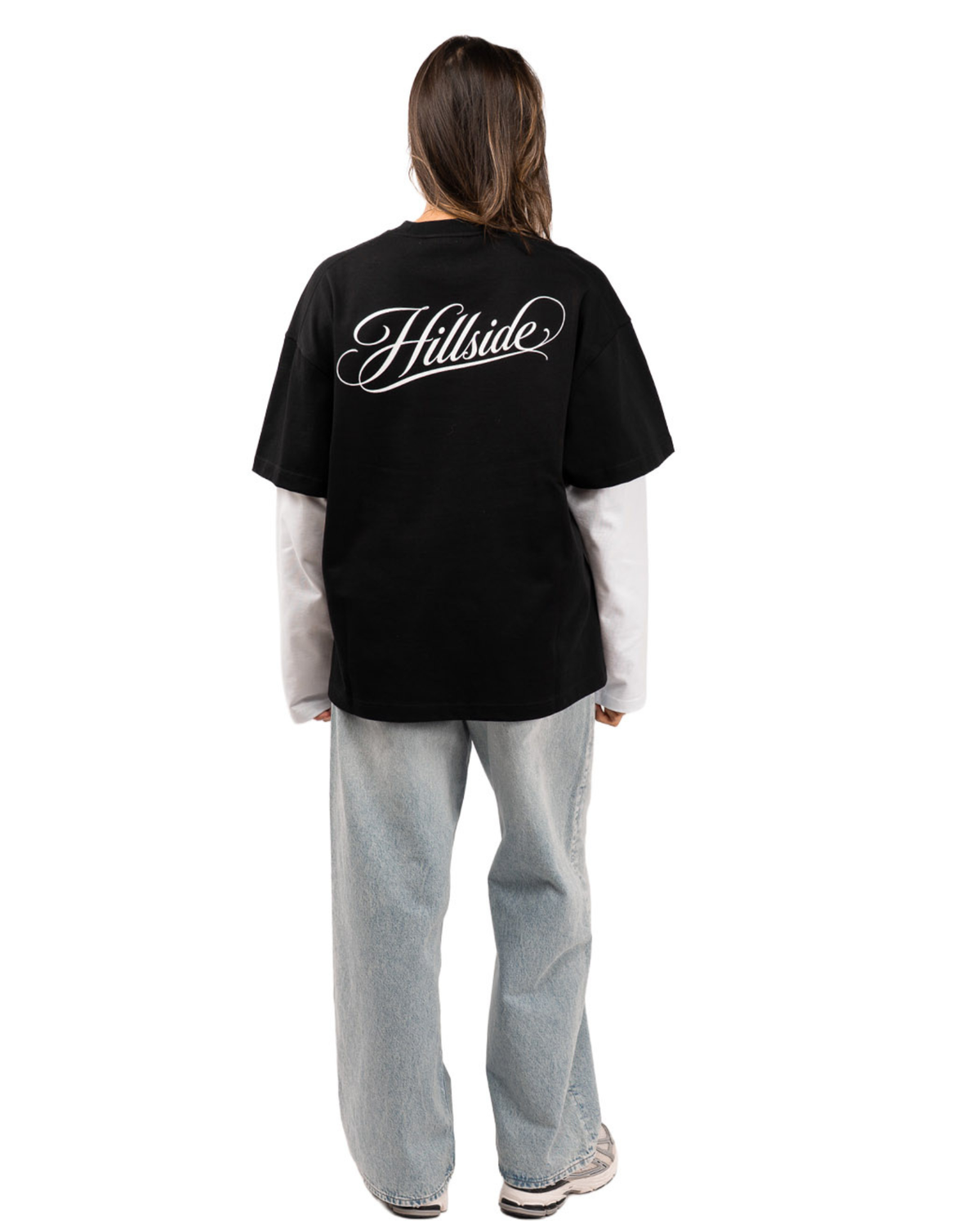 Cursive Double Layered Longsleeve Black Pre Order