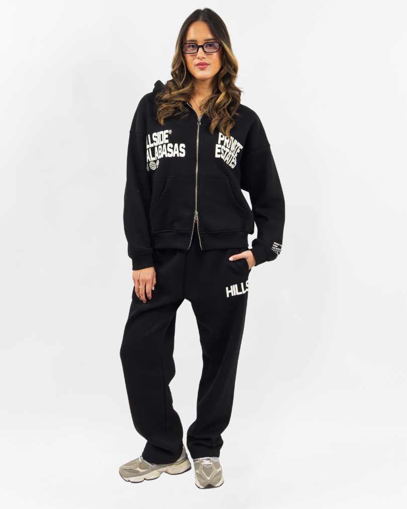 Calabasas Zip Tracksuit Black