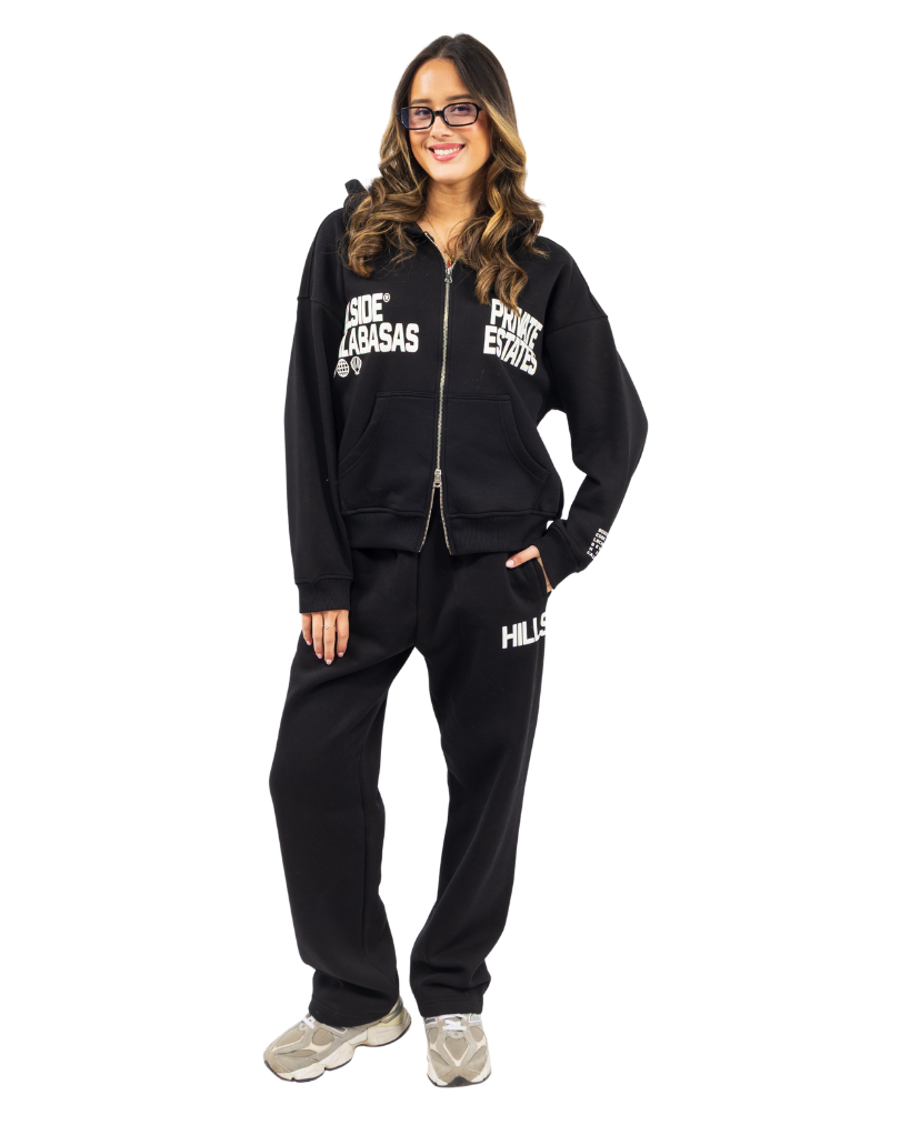 Calabasas Zip Tracksuit Black
