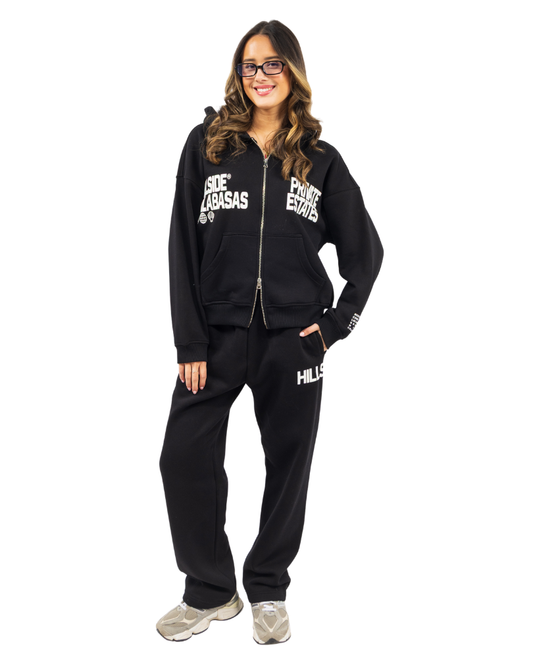 Calabasas Zip Tracksuit Black