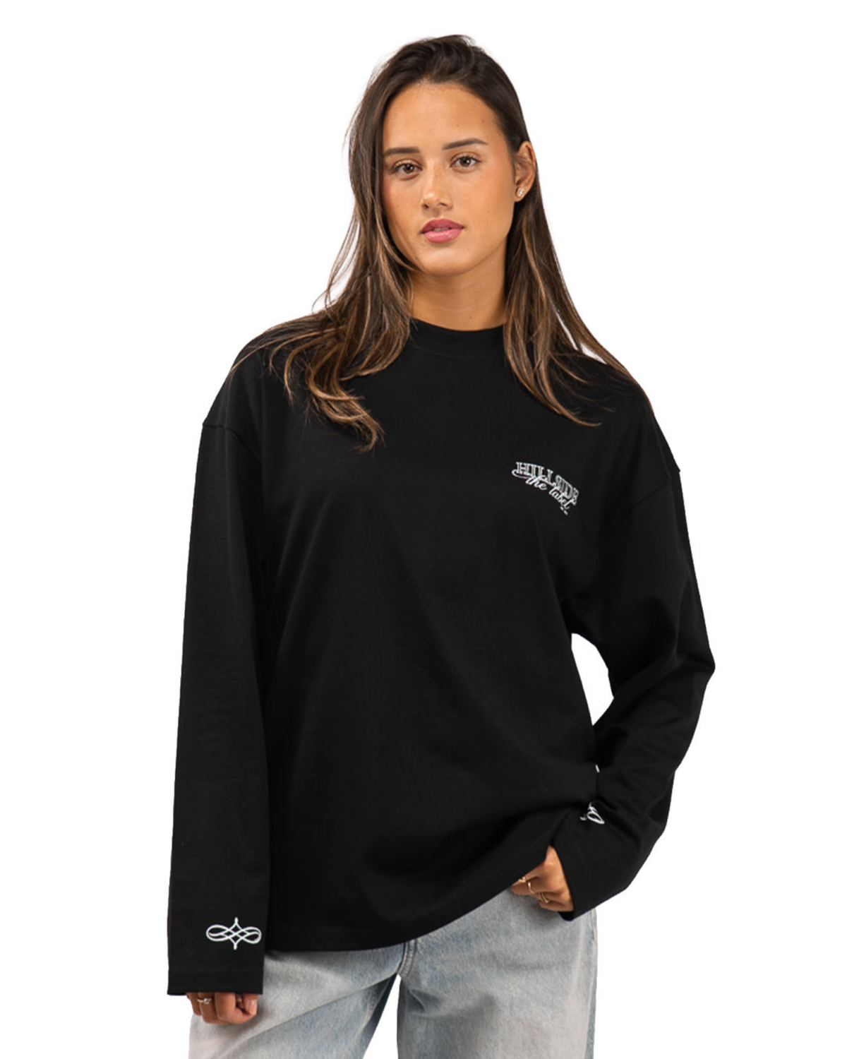 Open Cursive Longsleeve Black