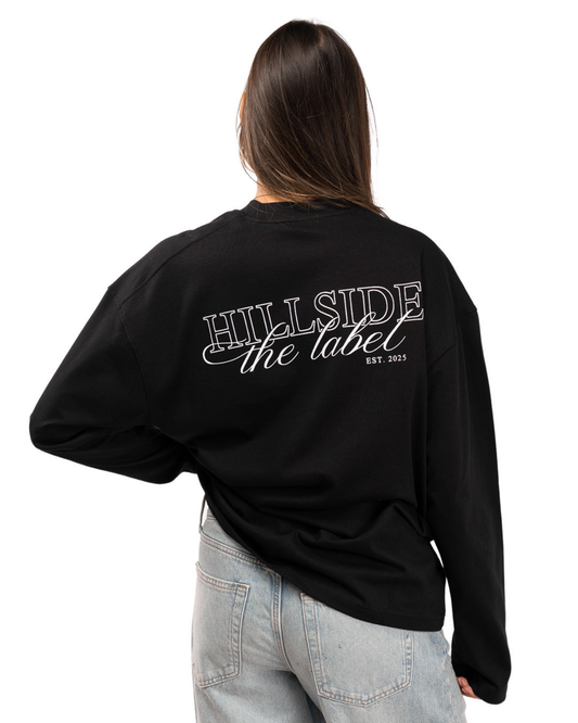 Open Cursive Longsleeve Black