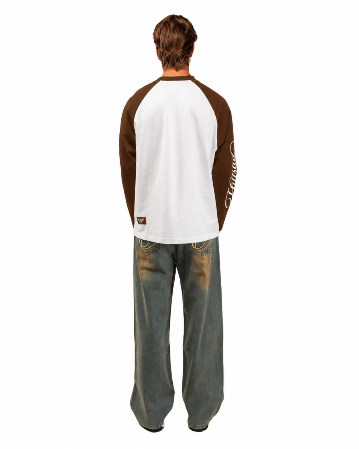 Cursive Raglan Longsleeve Brown Pre Order