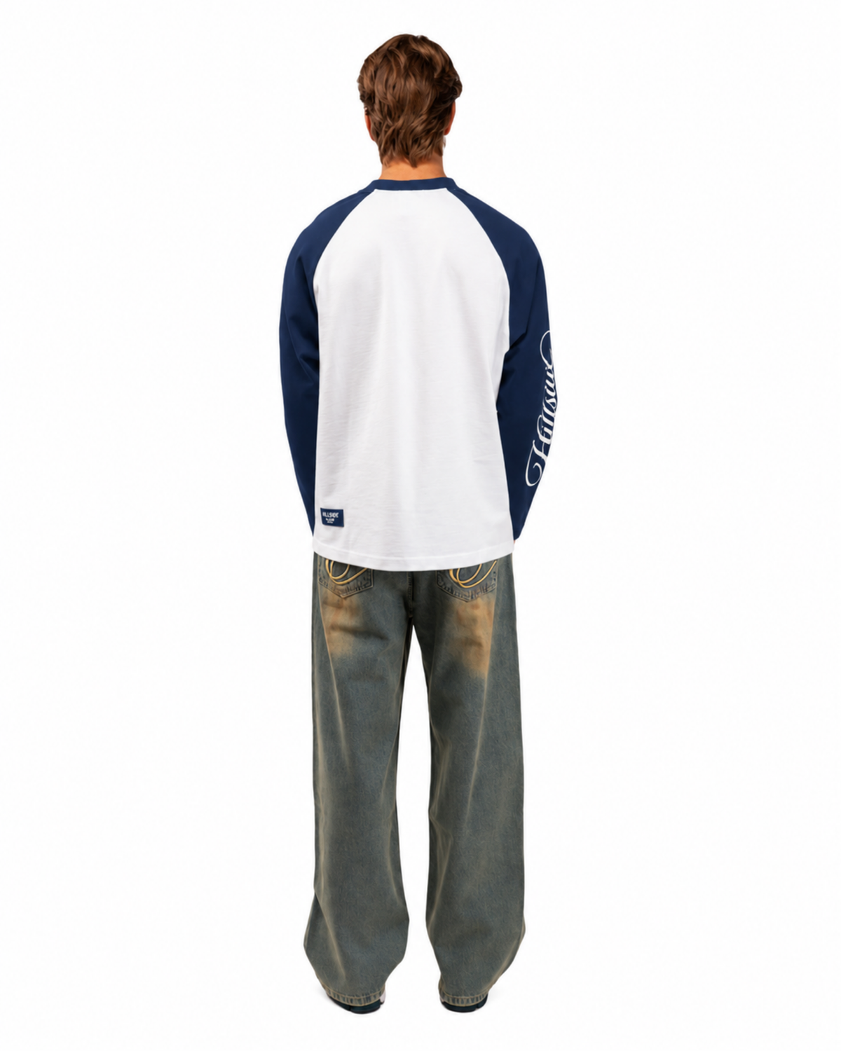 Cursive Raglan Longsleeve Navy Pre Order