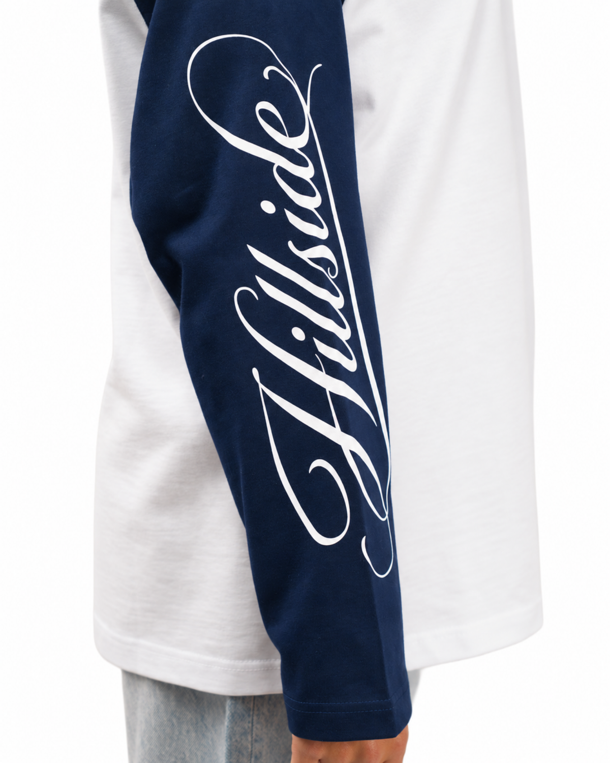 Cursive Raglan Longsleeve Navy Pre Order