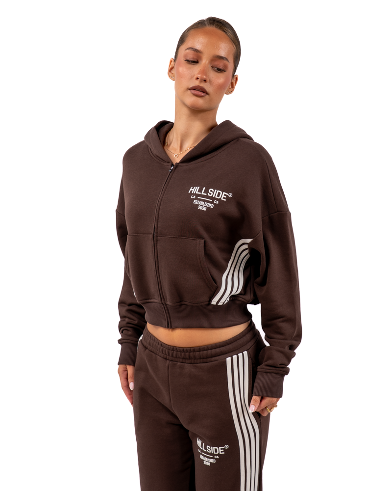 Stripe Track Vest Brown