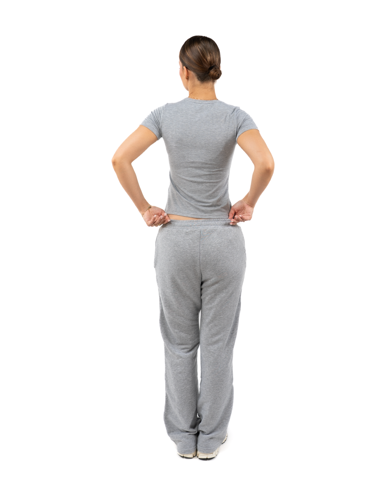 Cropped T-Shirt Grey Melange