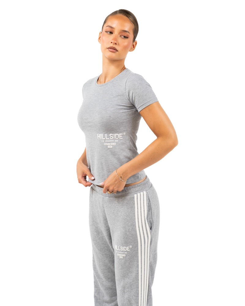 Cropped T-Shirt Grey Melange